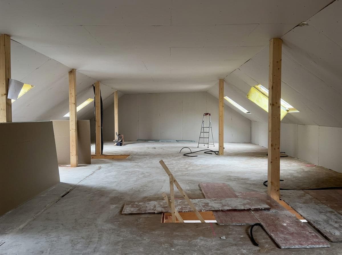 Bajocubierta terminada tras el aislamiento, lista para habitar.